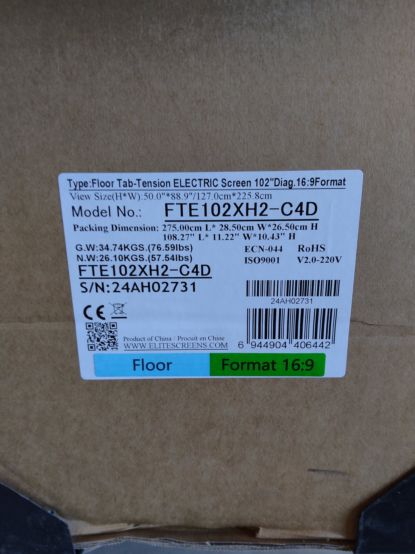 KESTREL TAB-TENSION FLOOR-UP With Cinegrey 4D Screens