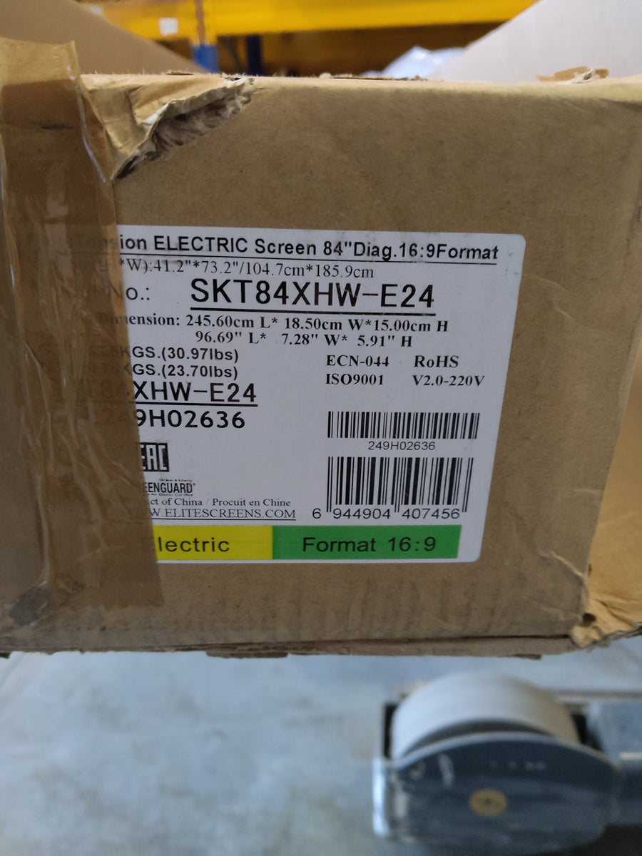 Used - Acceptable // SAKER TAB TENSION - MaxWhite FG / White / 16:9/84" (186x105 - Top-Drop 60cm) // SKT84XHW-E24--249H02636