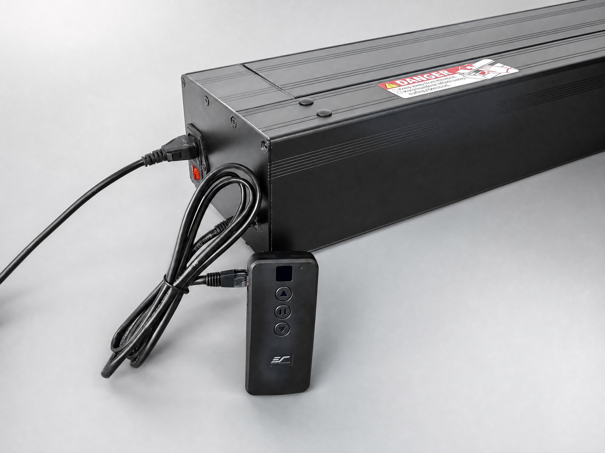 Kestrel Tab-Tension – CLR®5 with Square Housing – Electric Floor-Rising Projection Screen