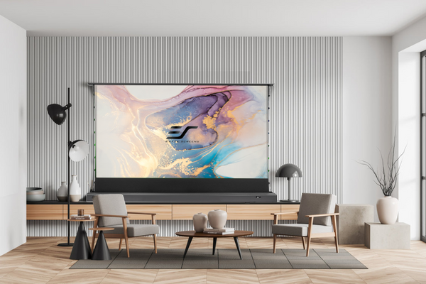 Kestrel Tab-Tension CLR®5 with Square Housing – Electric Floor-Up Projection Screen