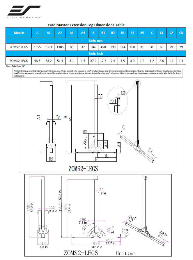 Extension legs for Yard Master 2 Series